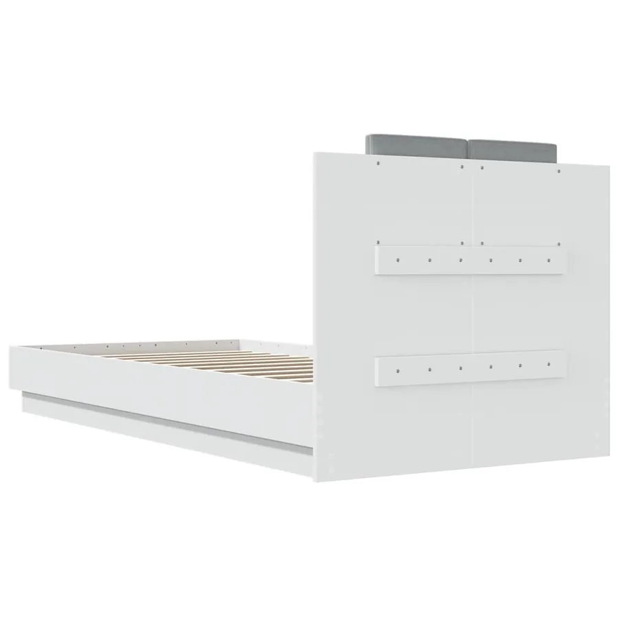 Cadre de lit sans matelas blanc 100x200 cm - 6