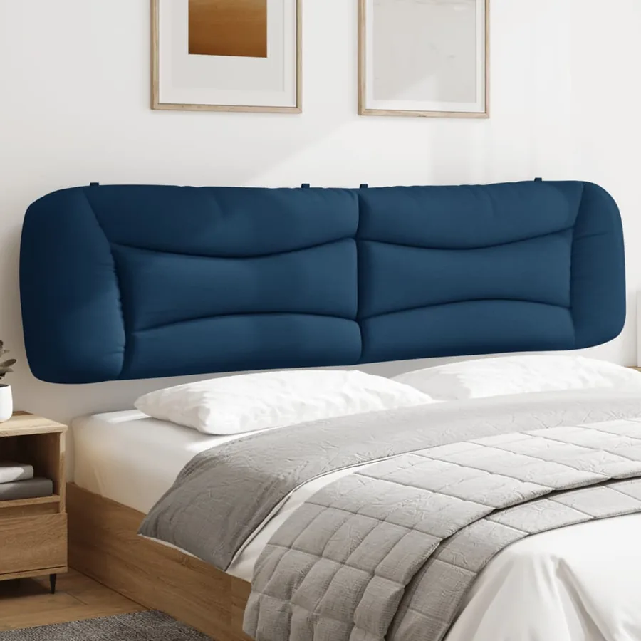 Coussin de tête de lit Hvar bleu 200 cm tissu