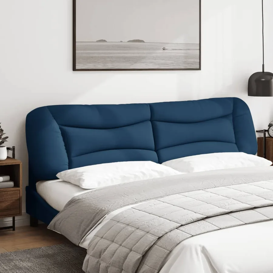 Coussin de tête de lit Hvar bleu 200 cm tissu - 3