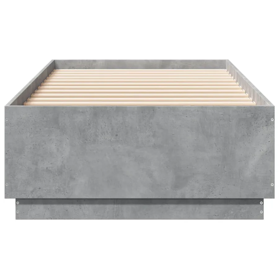Cadre de lit avec LED sans matelas gris béton 90x200 cm - 6