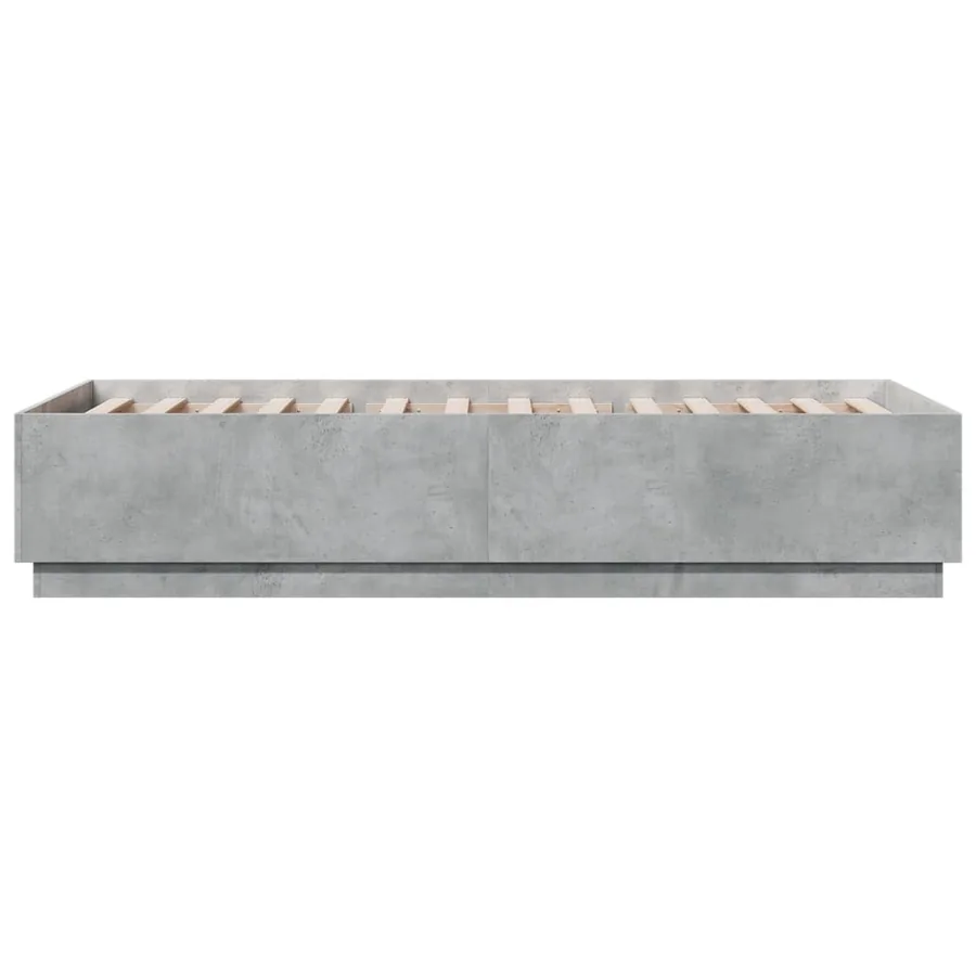 Cadre de lit avec LED sans matelas gris béton 90x200 cm - 7