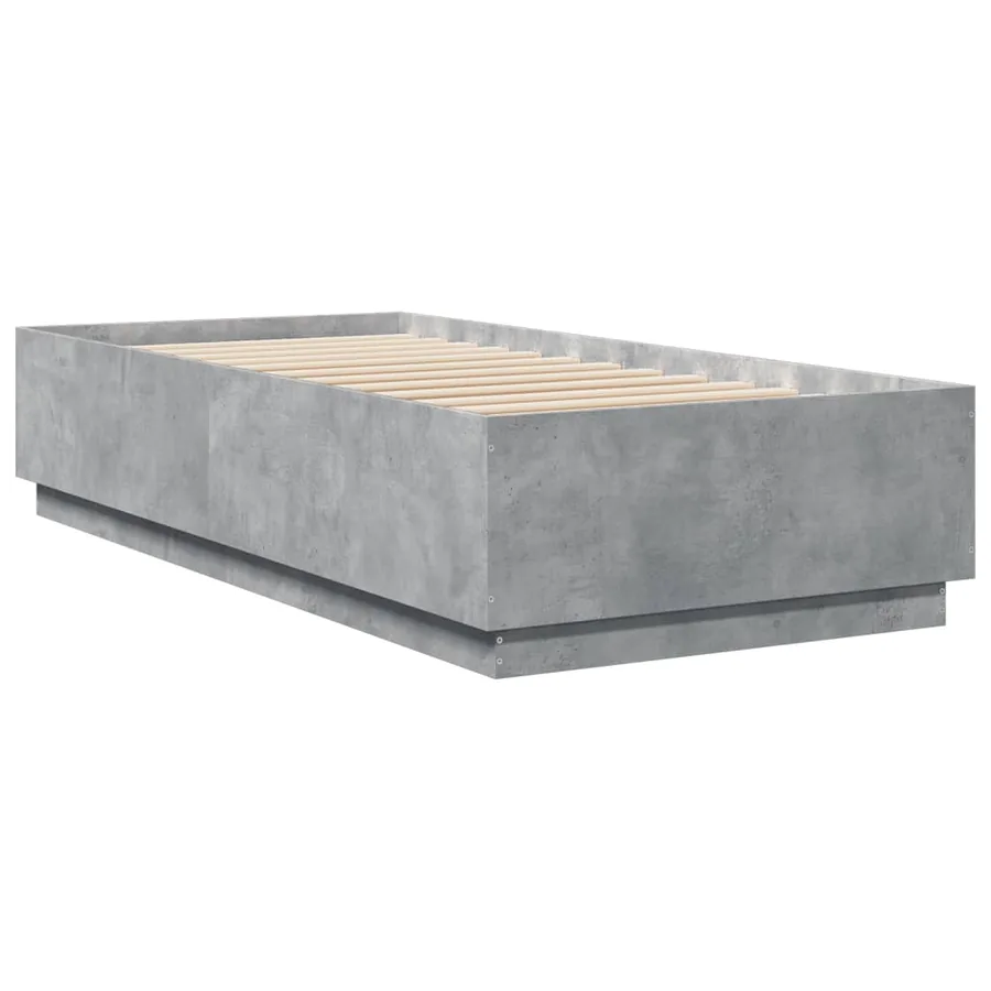 Cadre de lit avec LED sans matelas gris béton 90x200 cm - 8
