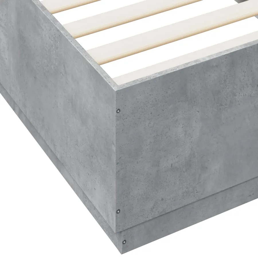 Cadre de lit avec LED sans matelas gris béton 90x200 cm - 9