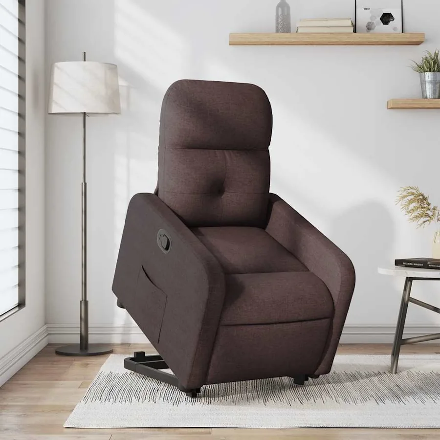 Fauteuil inclinable marron foncé tissu - 15