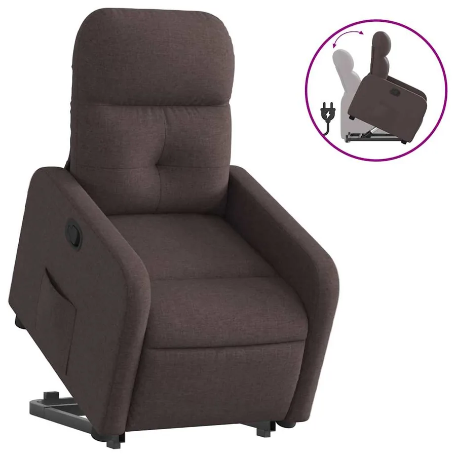 Fauteuil inclinable marron foncé tissu - 2