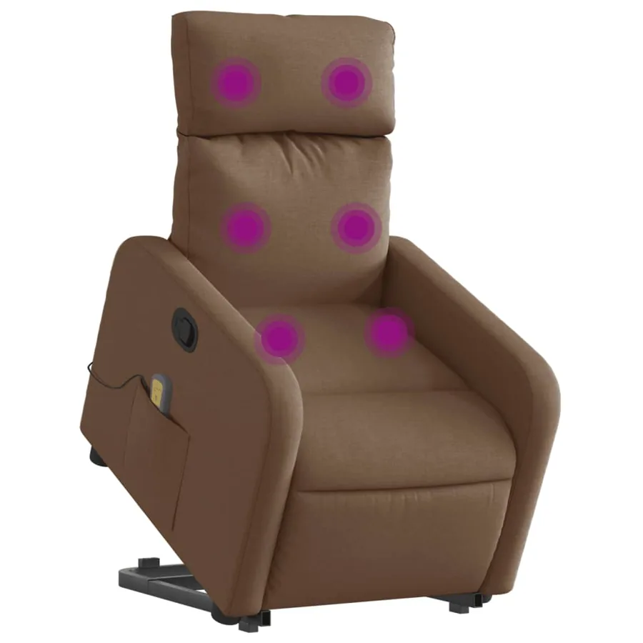 Fauteuil de massage inclinable Marron Tissu - 3
