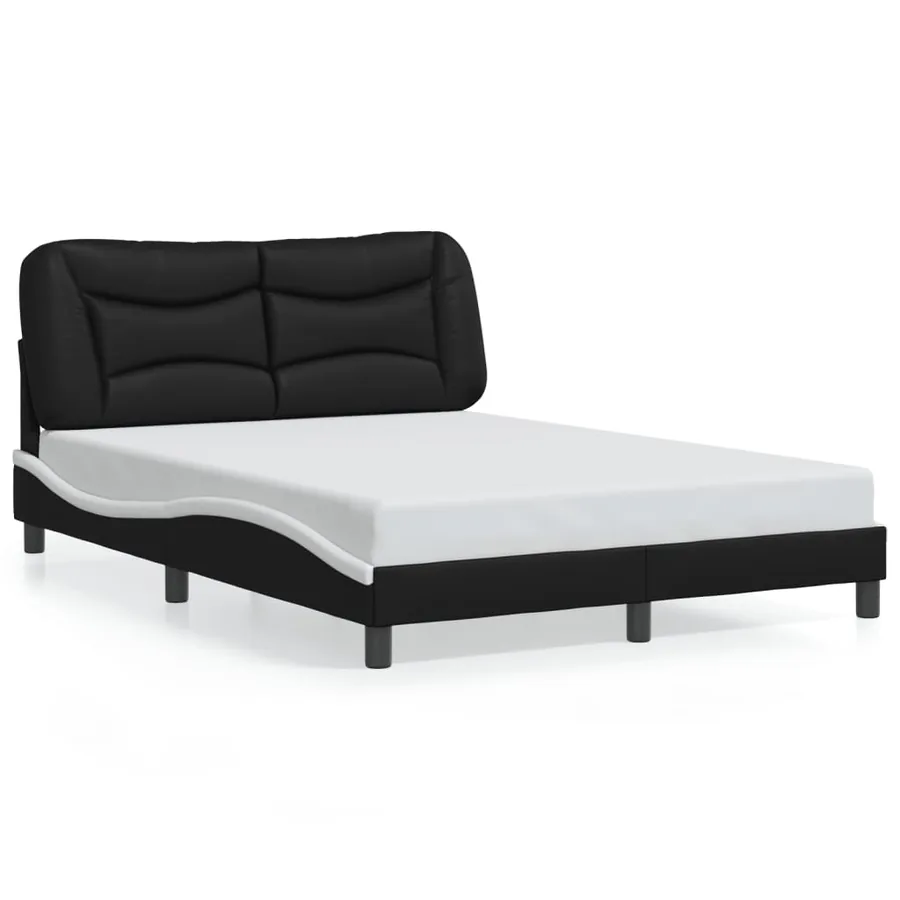 Cadre de lit avec LED sans matelas Hvar noir et blanc 120x200 cm - 5