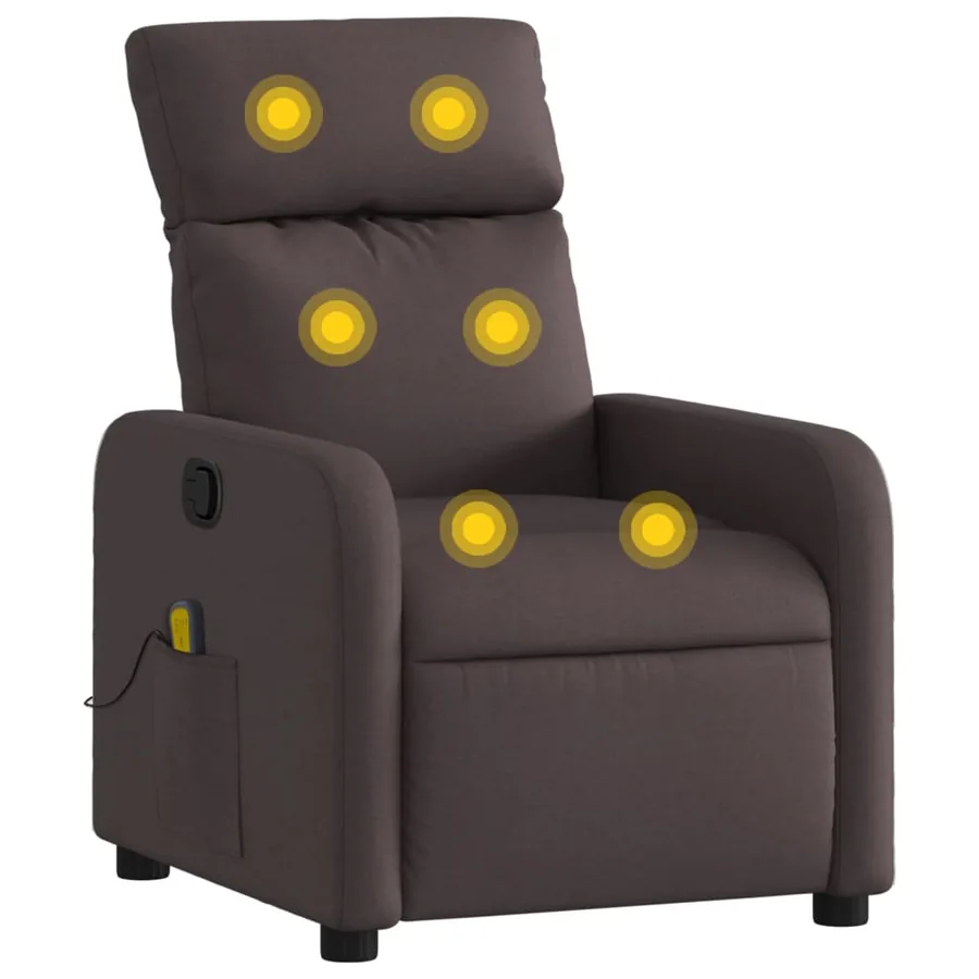 Fauteuil de massage inclinable Marron foncé Tissu - 2