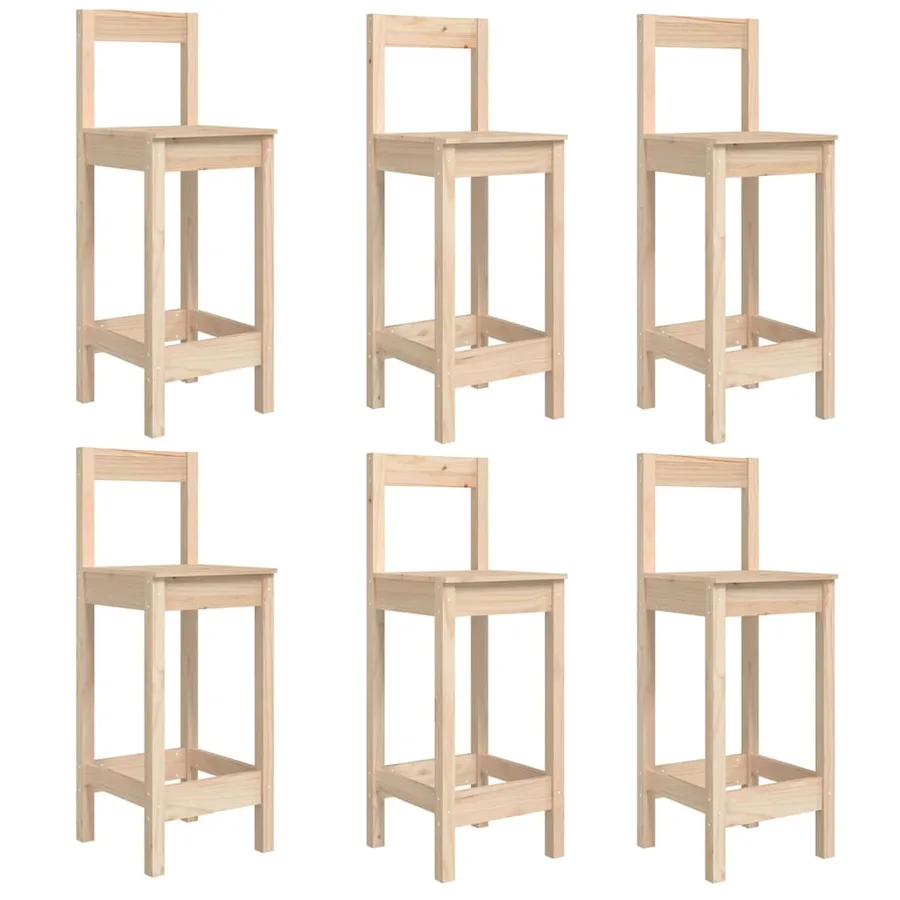 Ensemble de bar de jardin 7 pcs Bois de pin massif - 6