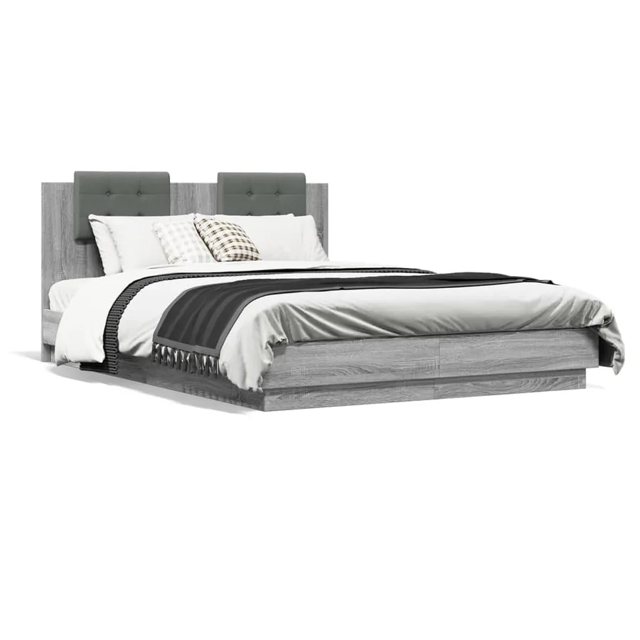 Cadre de lit sans matelas sonoma gris 120x200 cm - 2