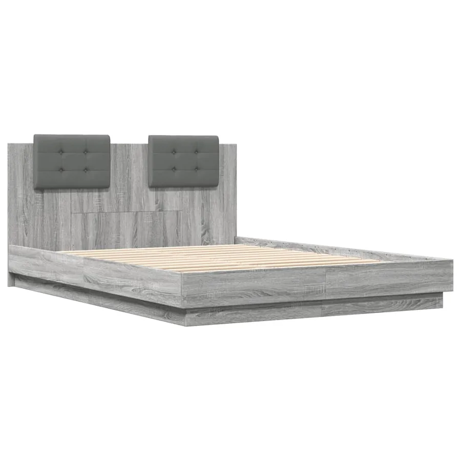 Cadre de lit sans matelas sonoma gris 120x200 cm - 3