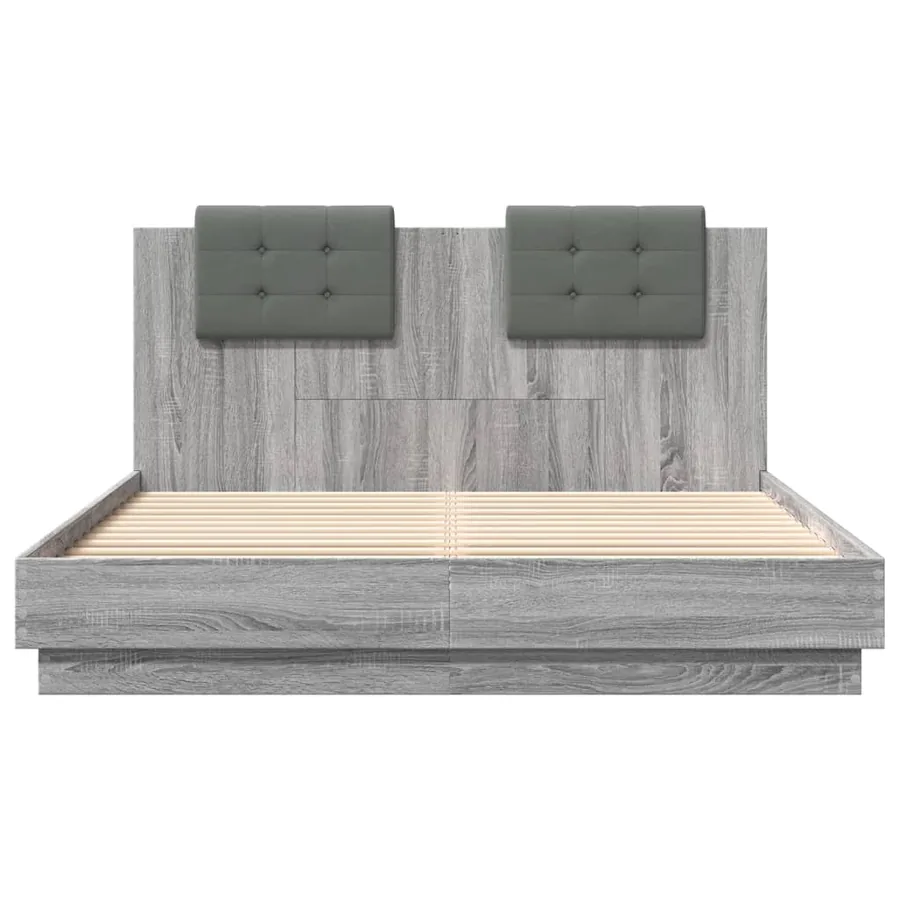 Cadre de lit sans matelas sonoma gris 120x200 cm - 4