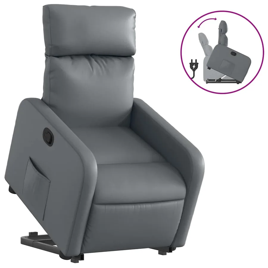 Fauteuil inclinable Gris Similicuir - 2