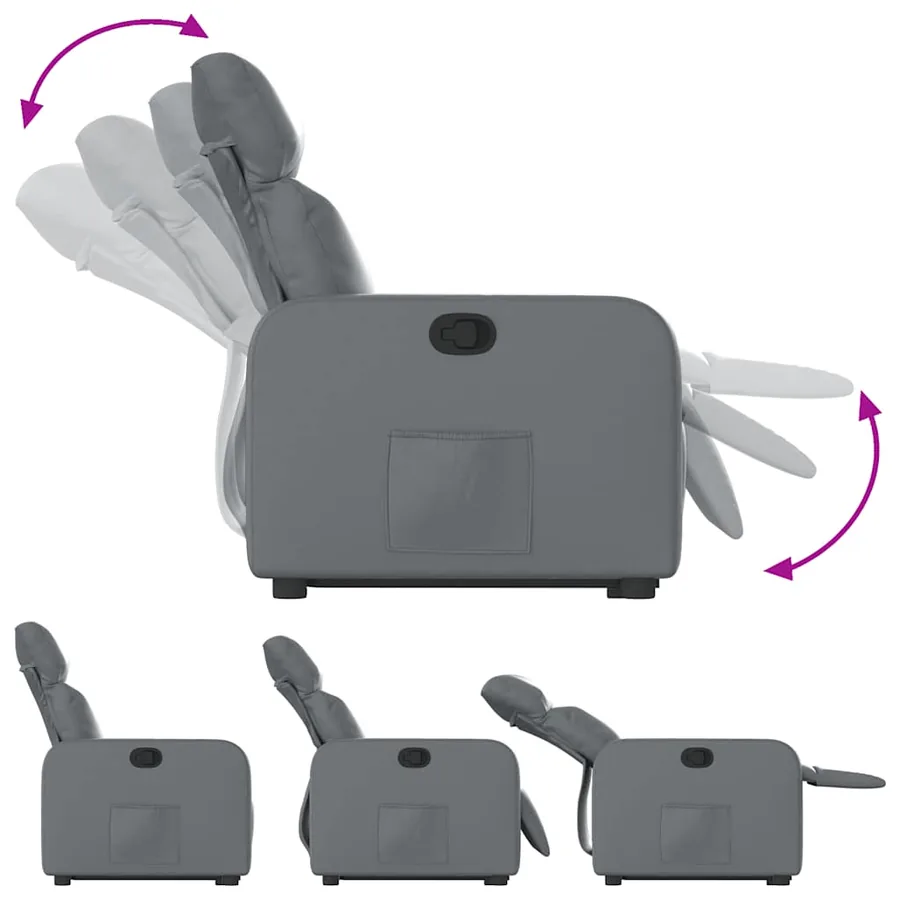 Fauteuil inclinable Gris Similicuir - 7