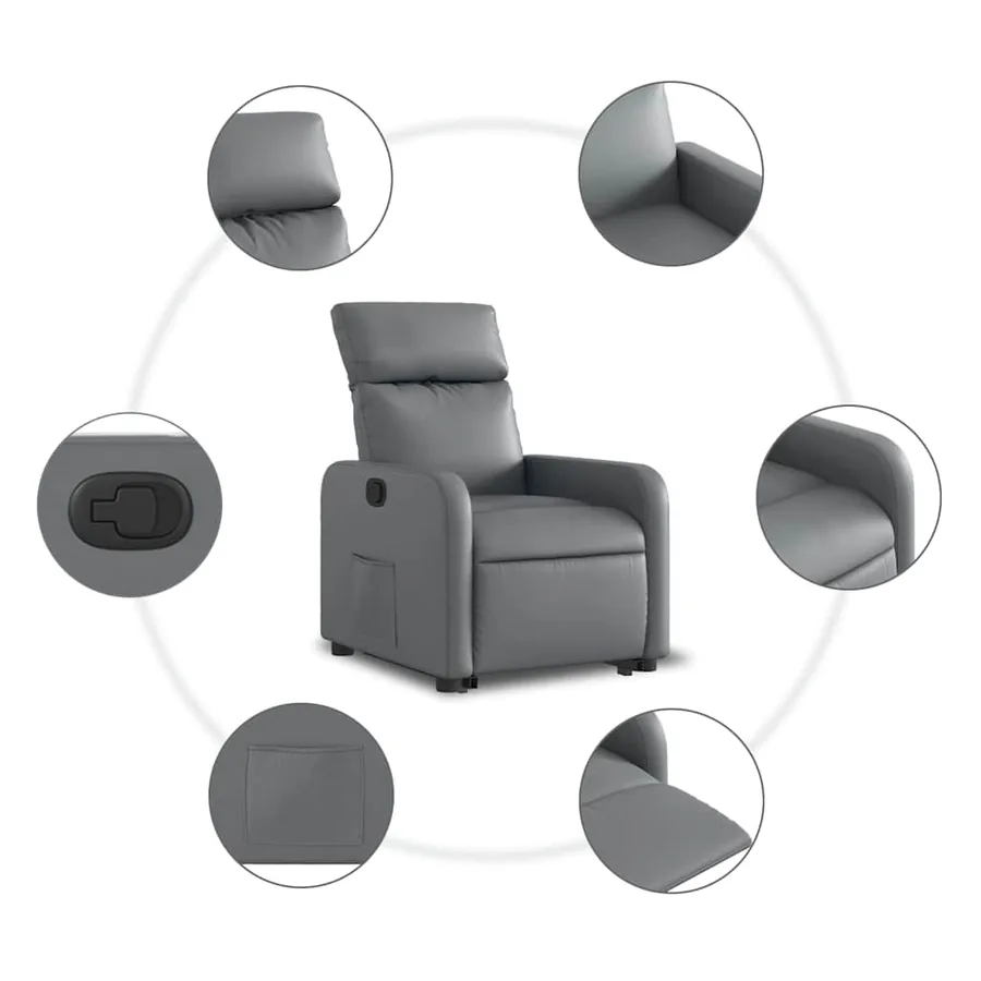 Fauteuil inclinable Gris Similicuir - 8