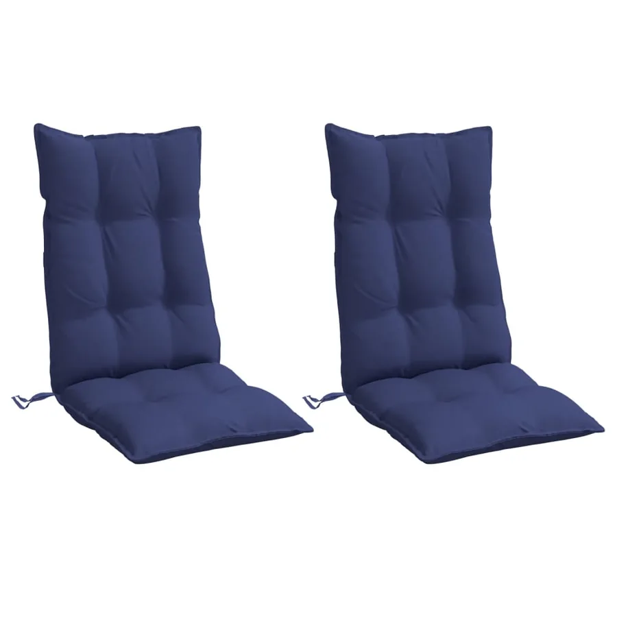 Coussins de chaise à dossier haut lot de 2 bleu marine - 3
