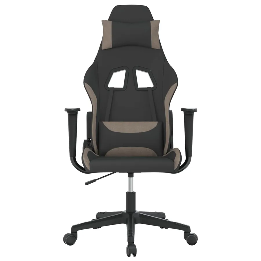 Chaise de jeu de massage Noir et taupe Tissu - 3