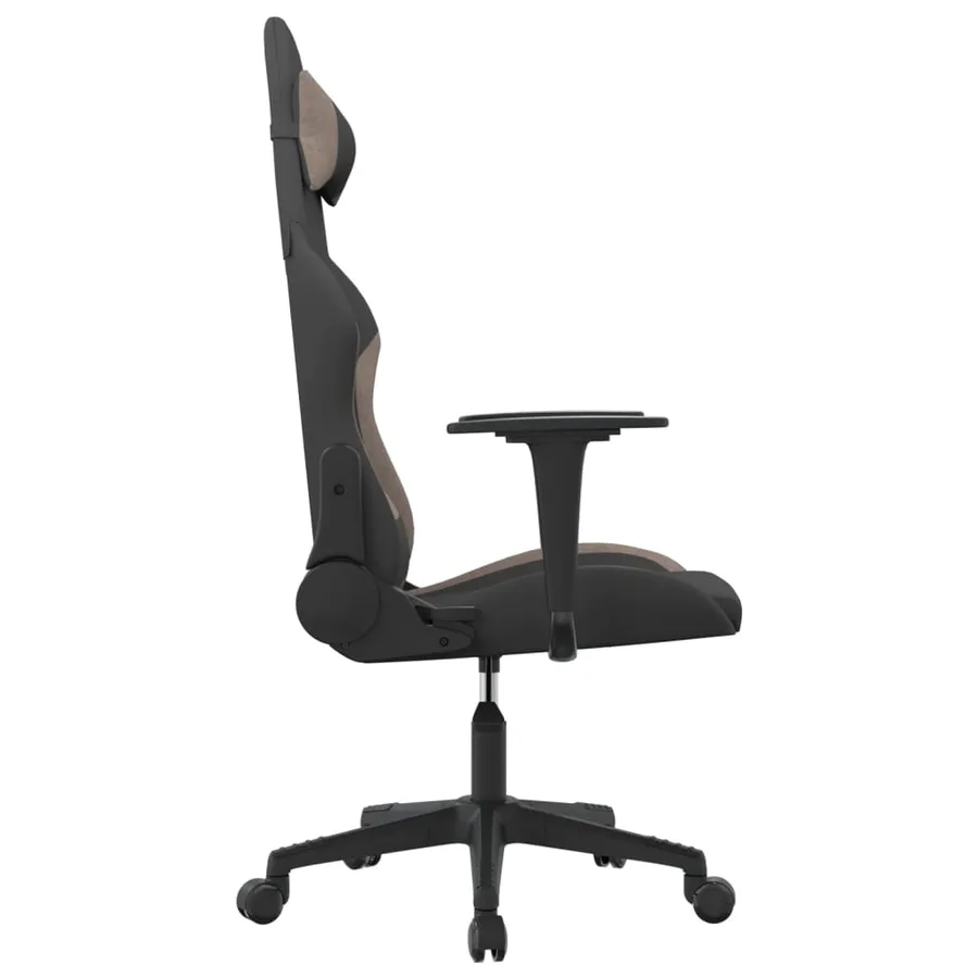 Chaise de jeu de massage Noir et taupe Tissu - 4