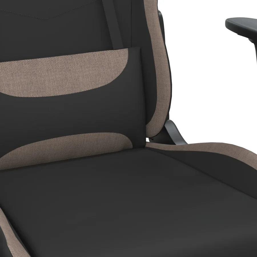 Chaise de jeu de massage Noir et taupe Tissu - 8