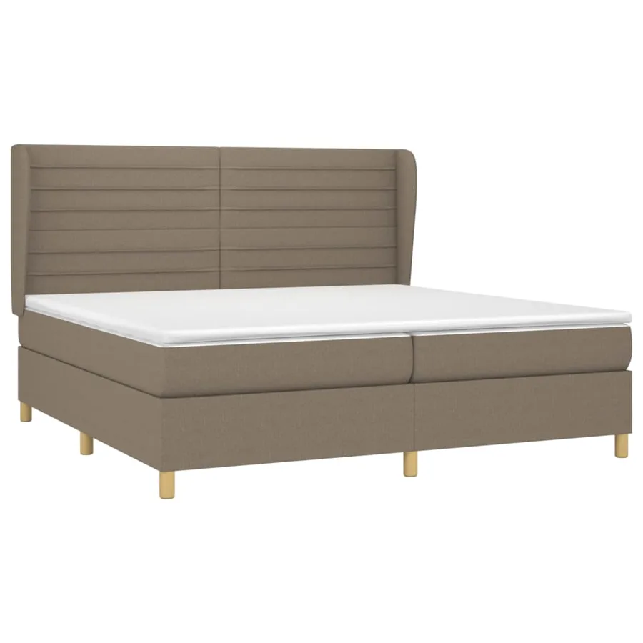 Sommier à lattes de lit avec matelas Taupe 200x200 cm Tissu - 3
