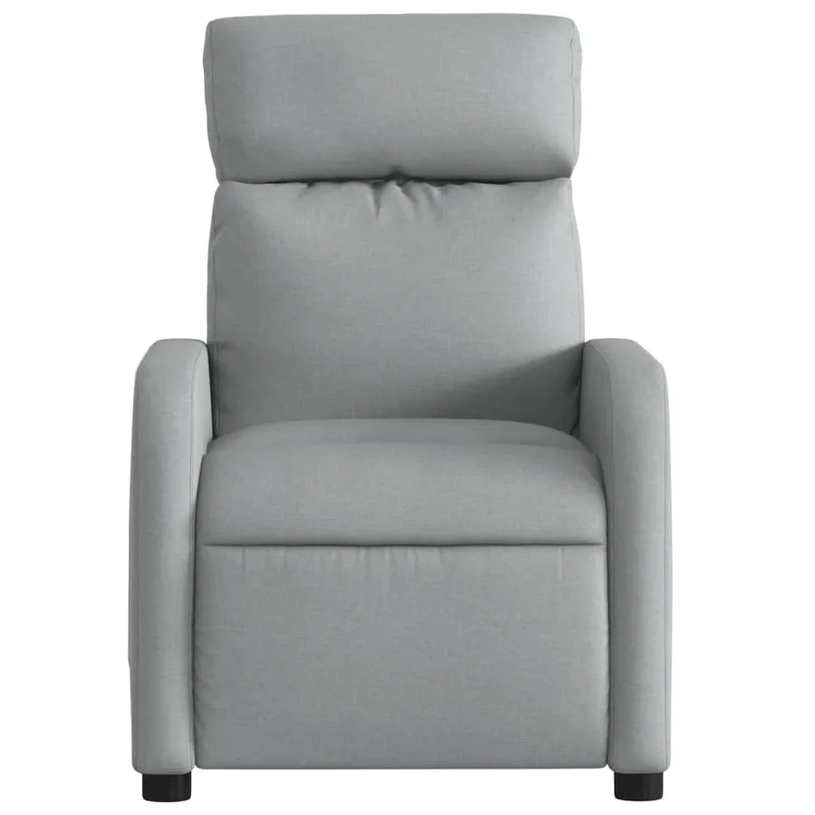 Fauteuil inclinable de massage en tissu gris clair - 7