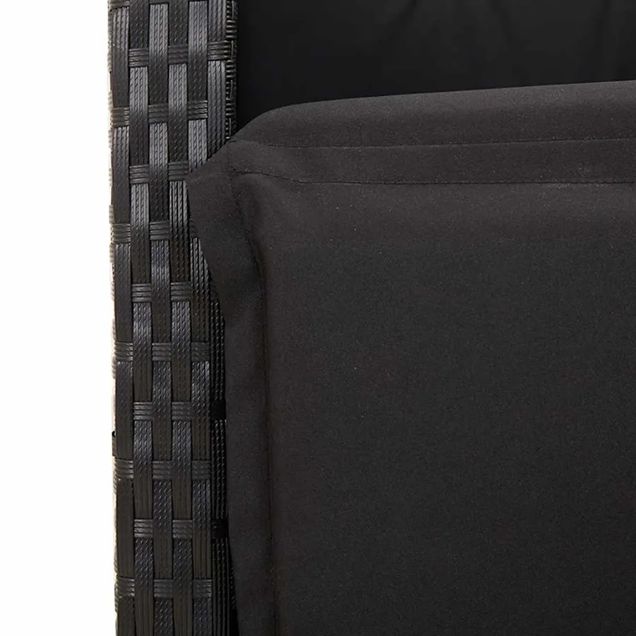Ensemble à manger de jardin 9pcs coussins noir résine tressée - 6