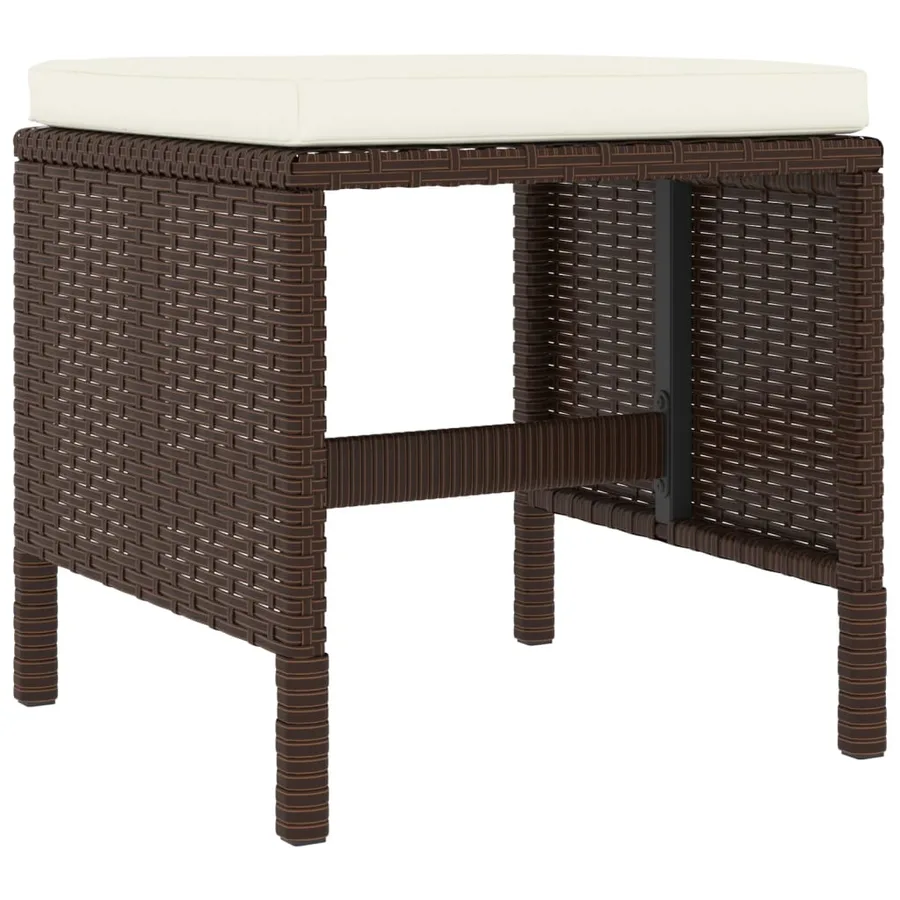 Ensemble à manger de jardin et coussins 6 pcs marron rotin - 10