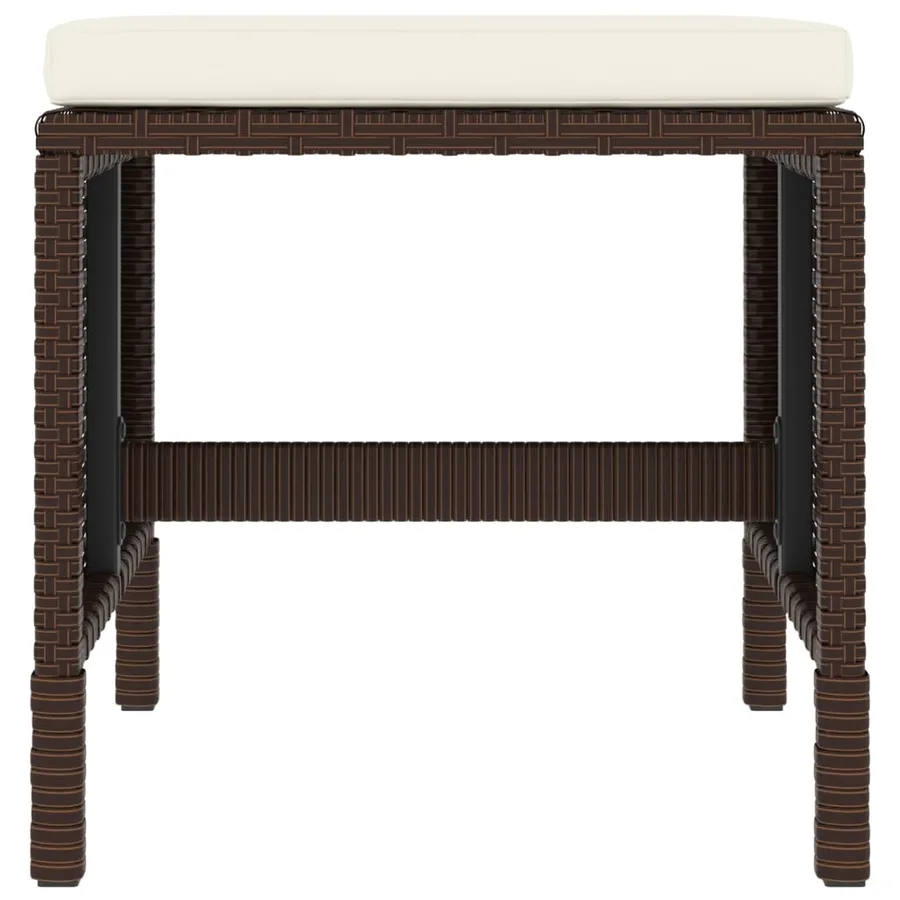 Ensemble à manger de jardin et coussins 6 pcs marron rotin - 9