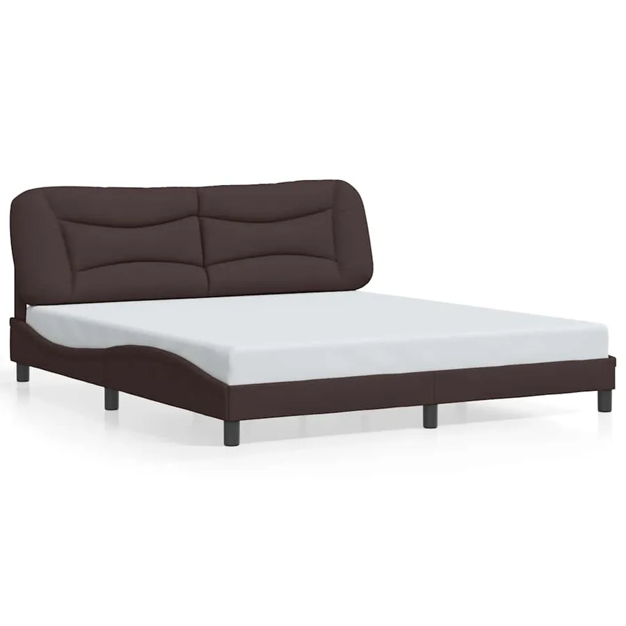 Cadre de lit sans matelas Hvar marron foncé 180x200 cm tissu - 2