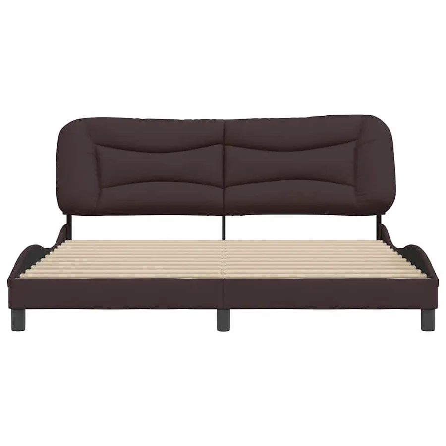 Cadre de lit sans matelas Hvar marron foncé 180x200 cm tissu - 4