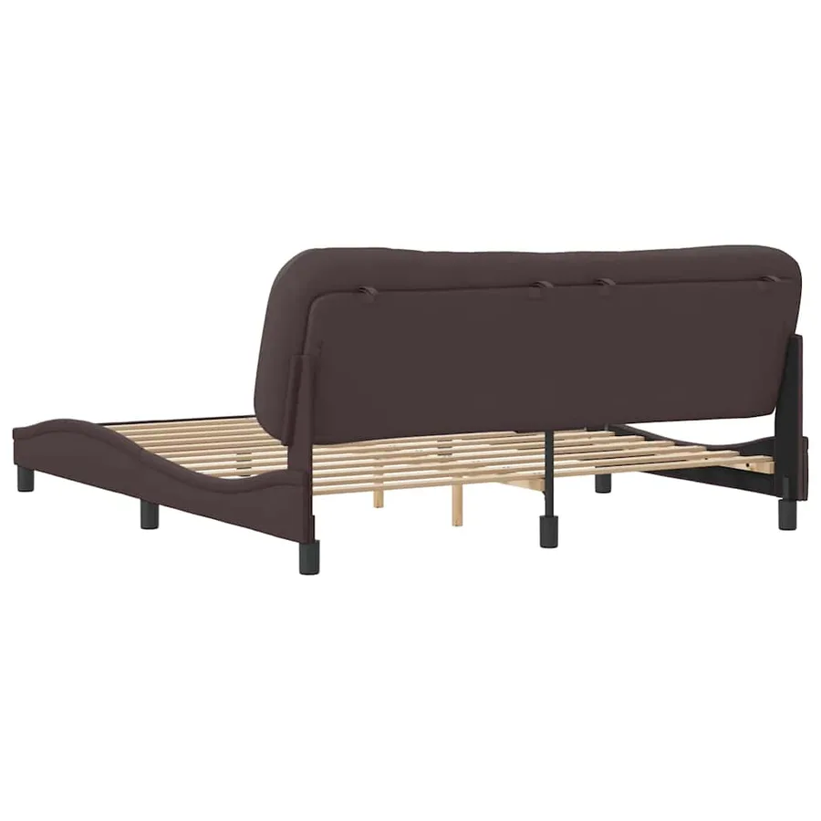 Cadre de lit sans matelas Hvar marron foncé 180x200 cm tissu - 6