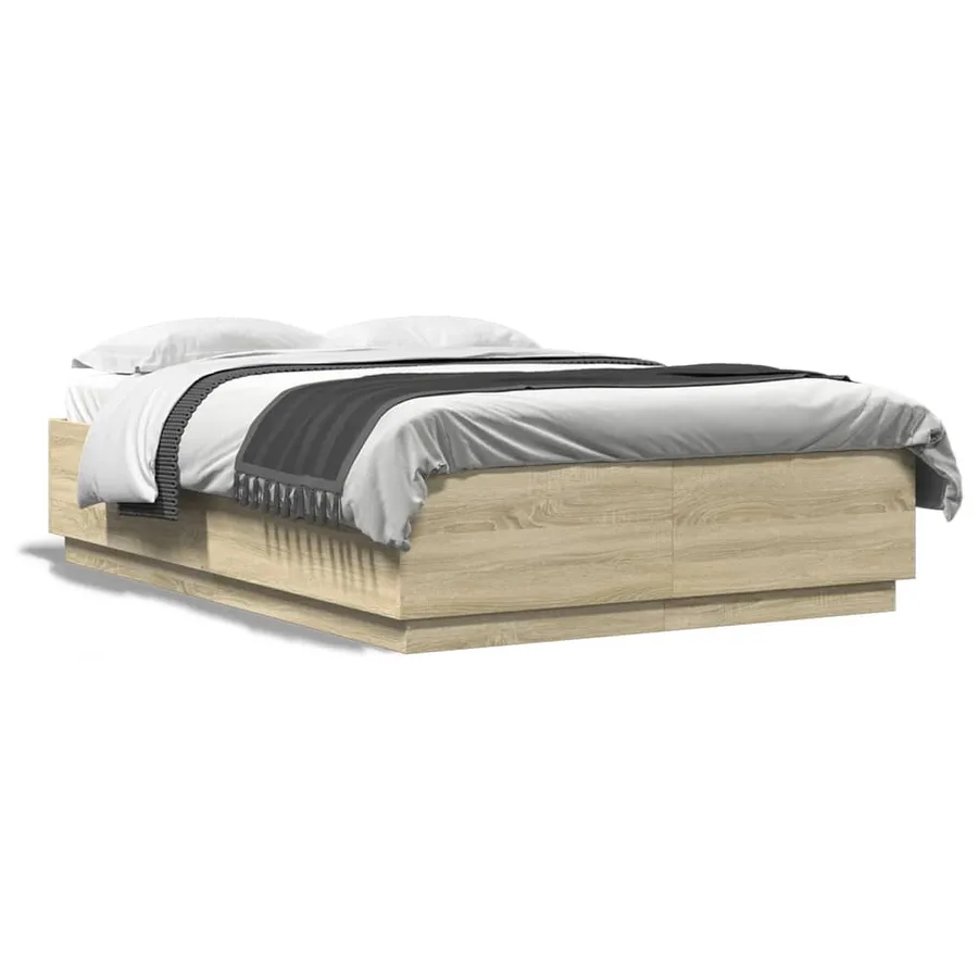 Cadre de lit avec LED sans matelas chêne sonoma 160x200 cm - 5