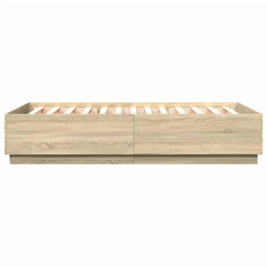 Cadre de lit avec LED sans matelas chêne sonoma 160x200 cm - 8