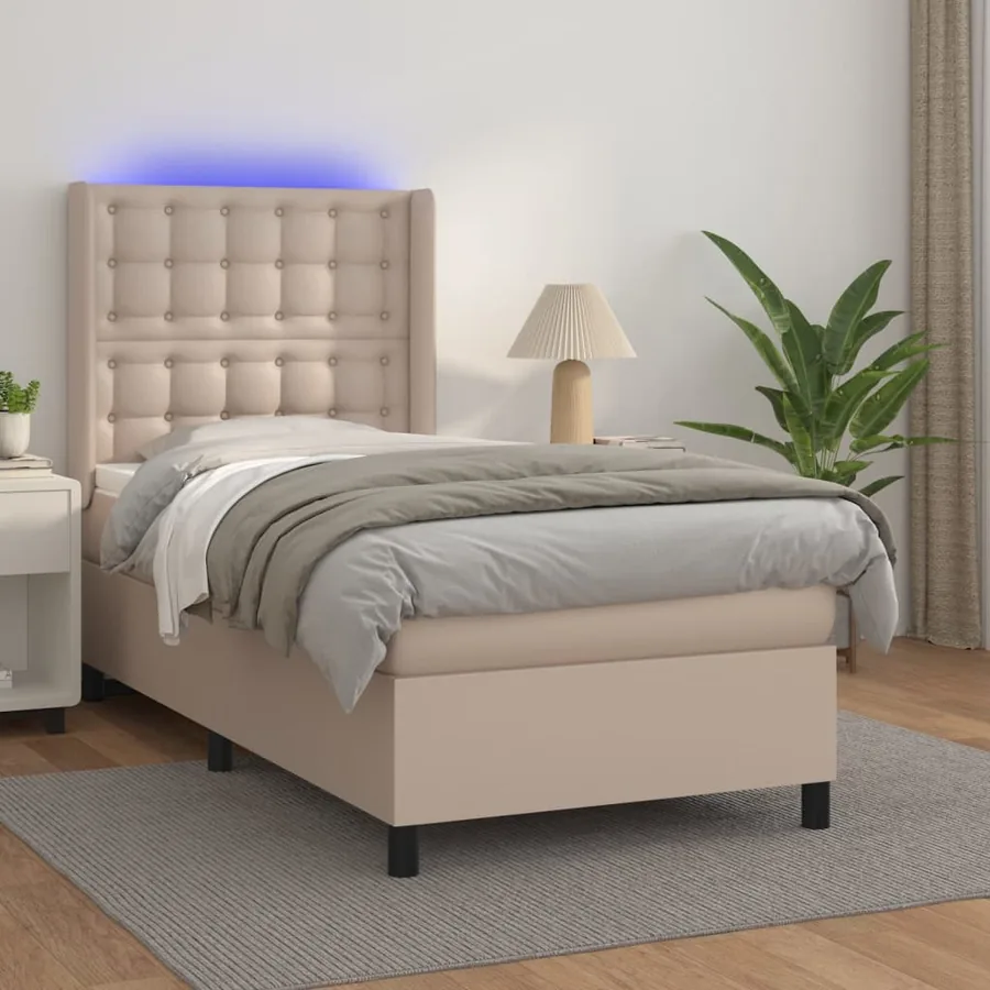 Sommier à lattes de lit matelas LED Cappuccino 90x200cm