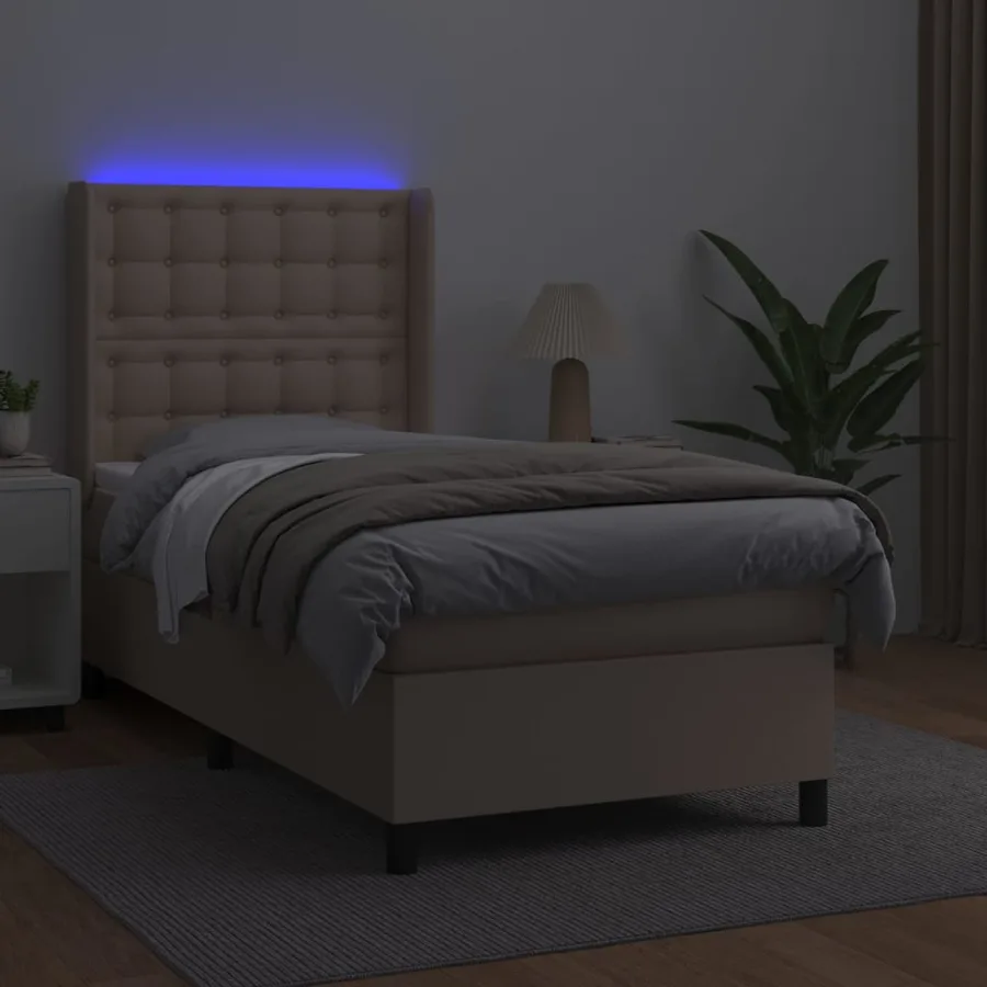 Sommier à lattes de lit matelas LED Cappuccino 90x200cm - 3