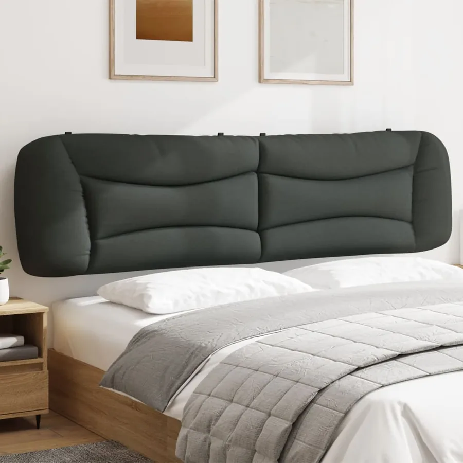 Coussin de tête de lit Hvar gris foncé 200 cm tissu