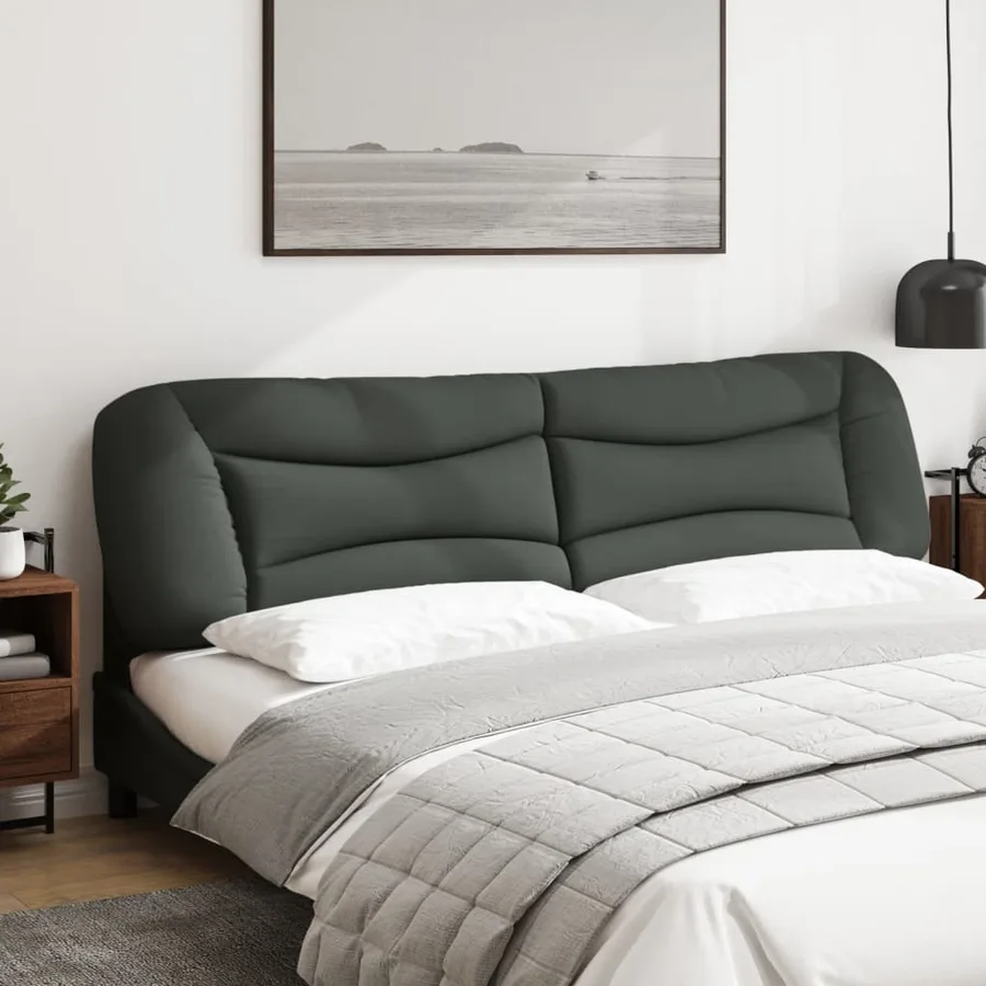 Coussin de tête de lit Hvar gris foncé 200 cm tissu - 3