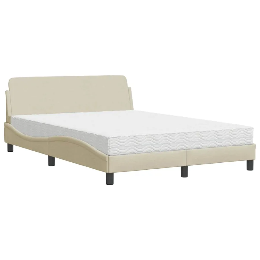 Lit avec matelas Dover crème 120x200 cm tissu - 2