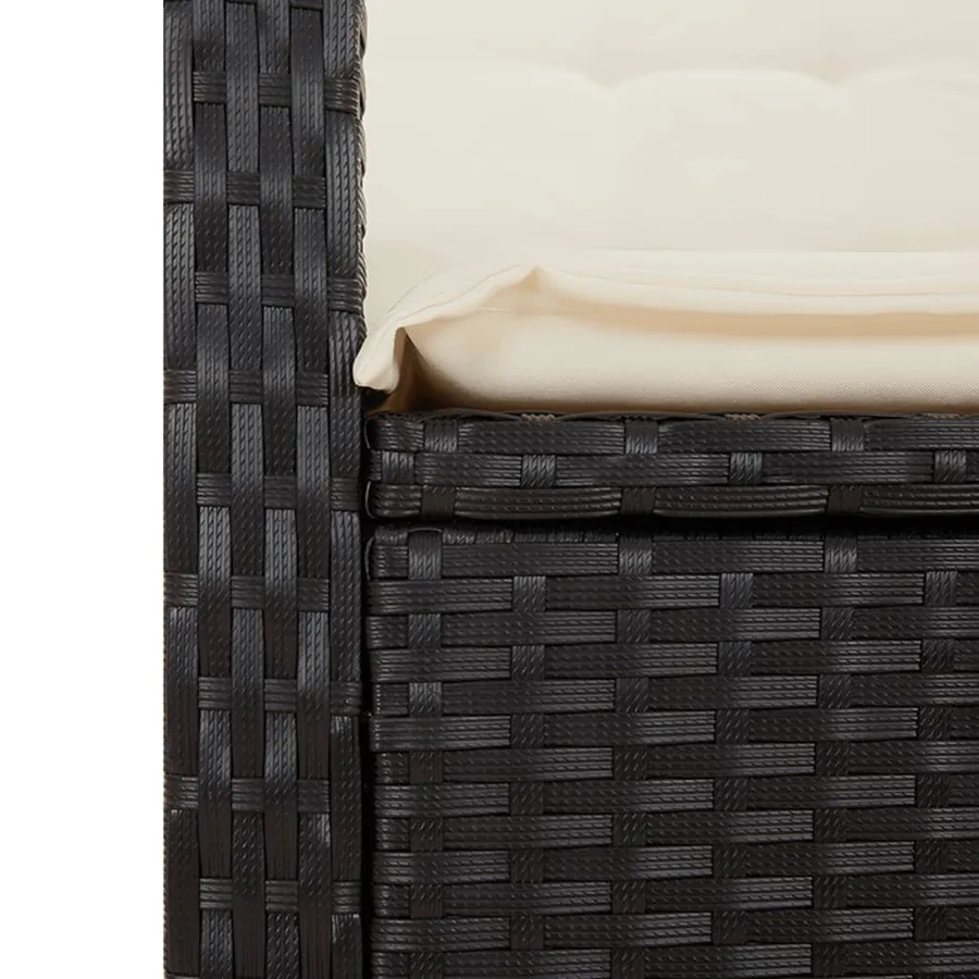 Ensemble à manger de jardin avec coussins 3 pcs Noir - 8