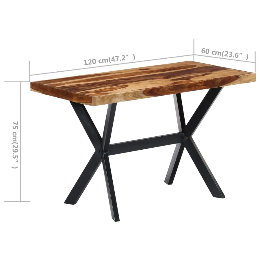 Table à manger 120x60x75 cm Bois massif - 7