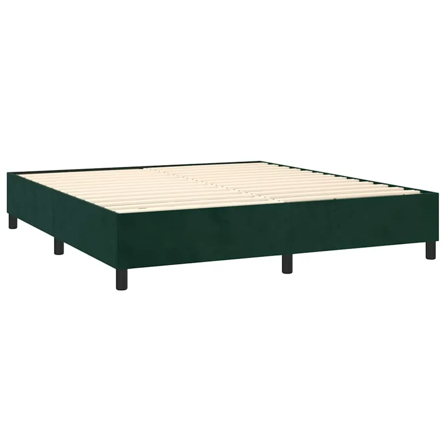 Sommier à lattes de lit matelas et LED Vert foncé 180x200 cm - 5