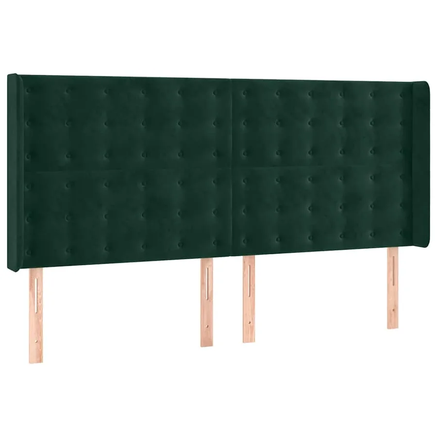 Sommier à lattes de lit matelas et LED Vert foncé 180x200 cm - 7