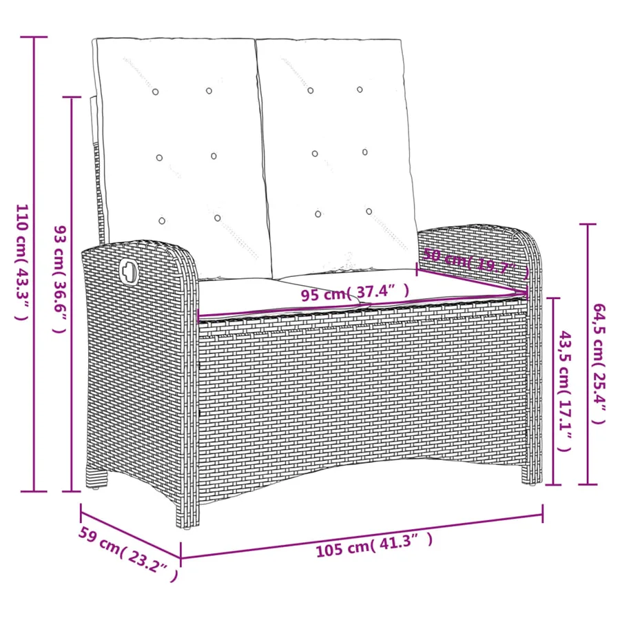 Ensemble à manger de jardin 4 pcs avec coussins noir - 11