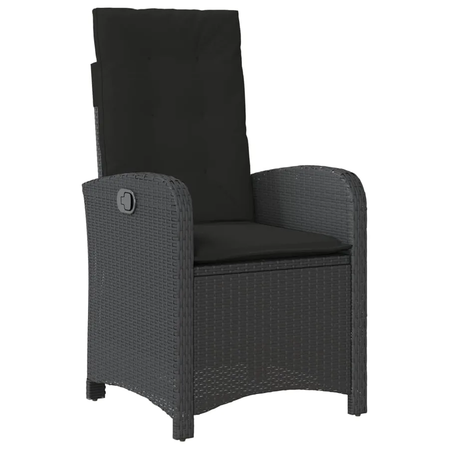 Ensemble à manger de jardin 4 pcs avec coussins noir - 5