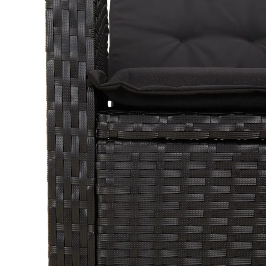 Ensemble à manger de jardin 4 pcs avec coussins noir - 8