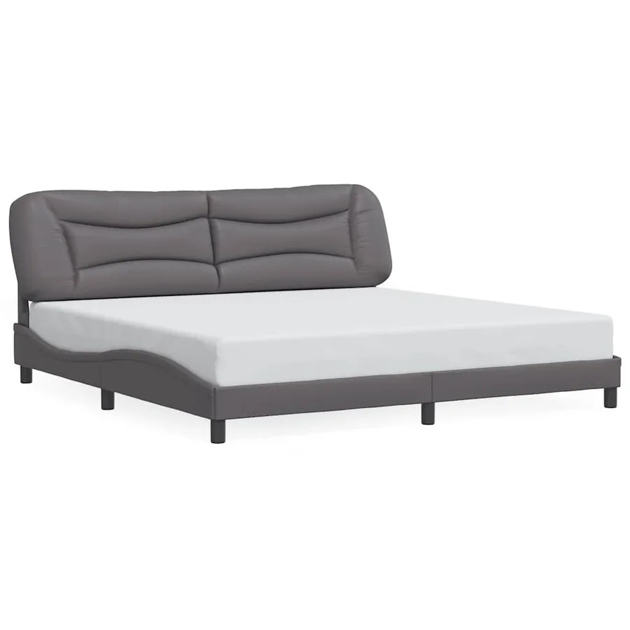 Cadre de lit sans matelas Hvar gris 200x200 cm similicuir - 2