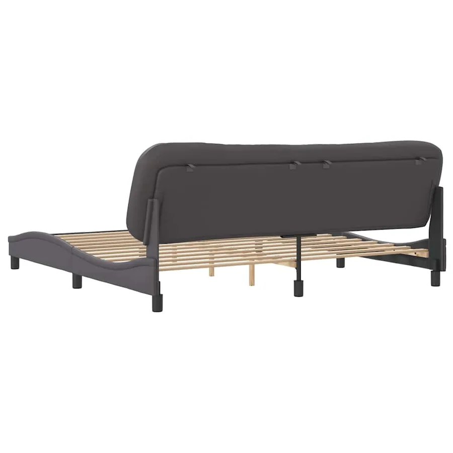 Cadre de lit sans matelas Hvar gris 200x200 cm similicuir - 6