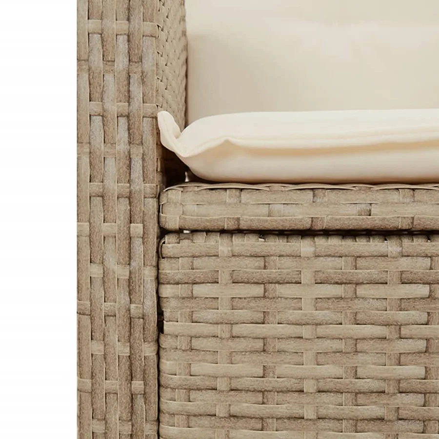 Ensemble à manger de jardin avec coussins 5pcs Beige poly rotin - 8