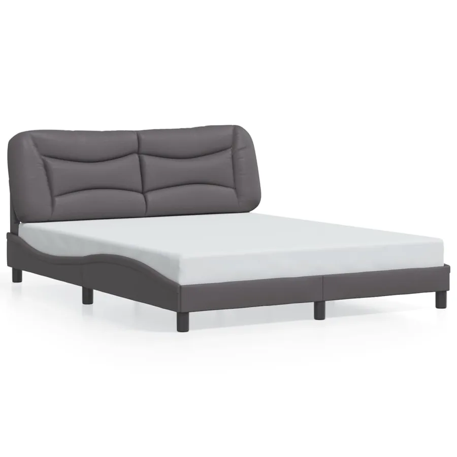 Cadre de lit avec LED sans matelas Hvar gris 160x200 cm - 5