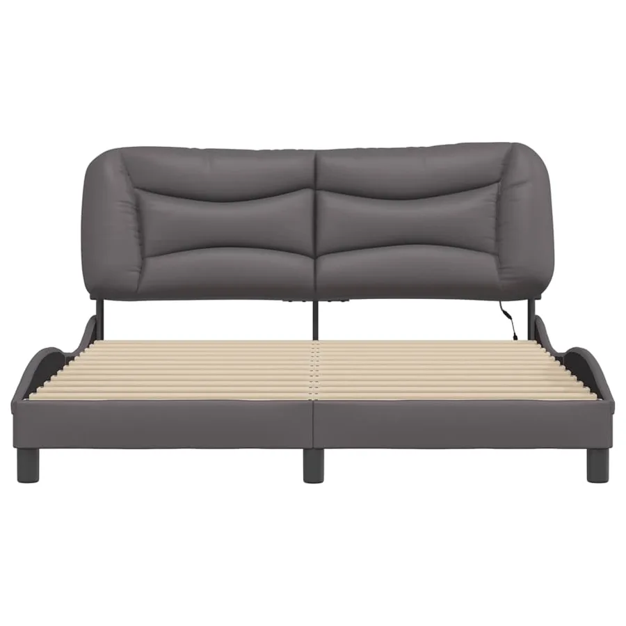 Cadre de lit avec LED sans matelas Hvar gris 160x200 cm - 6